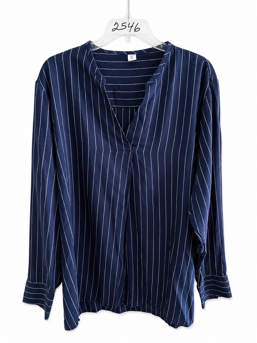 Old Navy Blue Pinstripe Long Sleeve Top NWT
